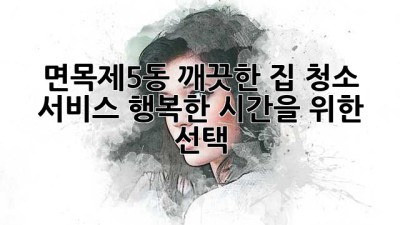 면목제5동 깨끗한 집 청소 서비스: 행복한 시간을 위한 선택