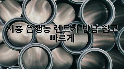 시흥 은행동 렌트카 반납, 쉽고 빠르게!