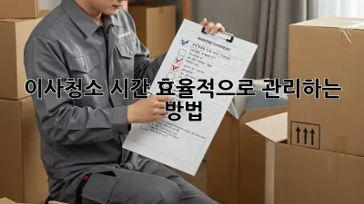 이사청소, 시간 효율적으로 관리하는 방법!