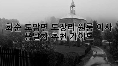 화순 도암면 도장리 원룸 이사? 용달차 추천 가이드!